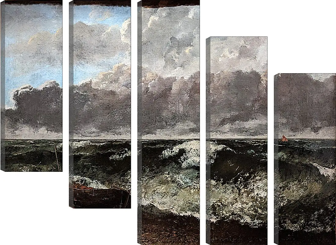 Модульная картина - Stormy sea. Жан Дезире Гюстав Курбе