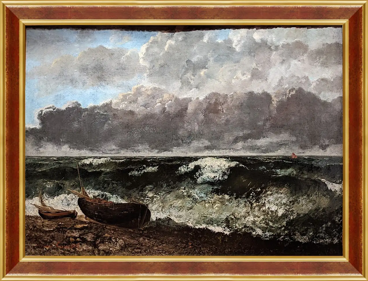 Картина в раме - Stormy sea. Жан Дезире Гюстав Курбе