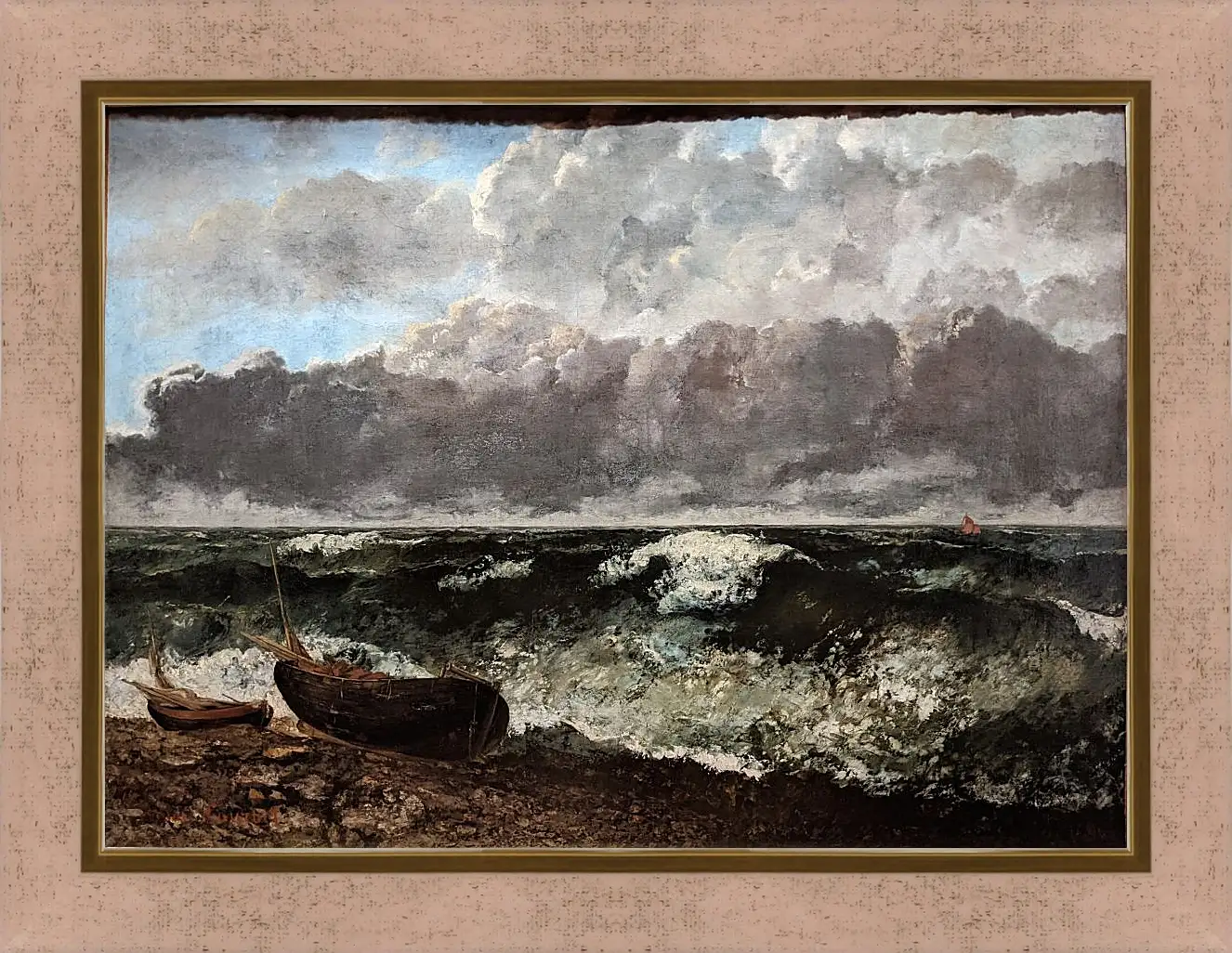 Картина в раме - Stormy sea. Жан Дезире Гюстав Курбе