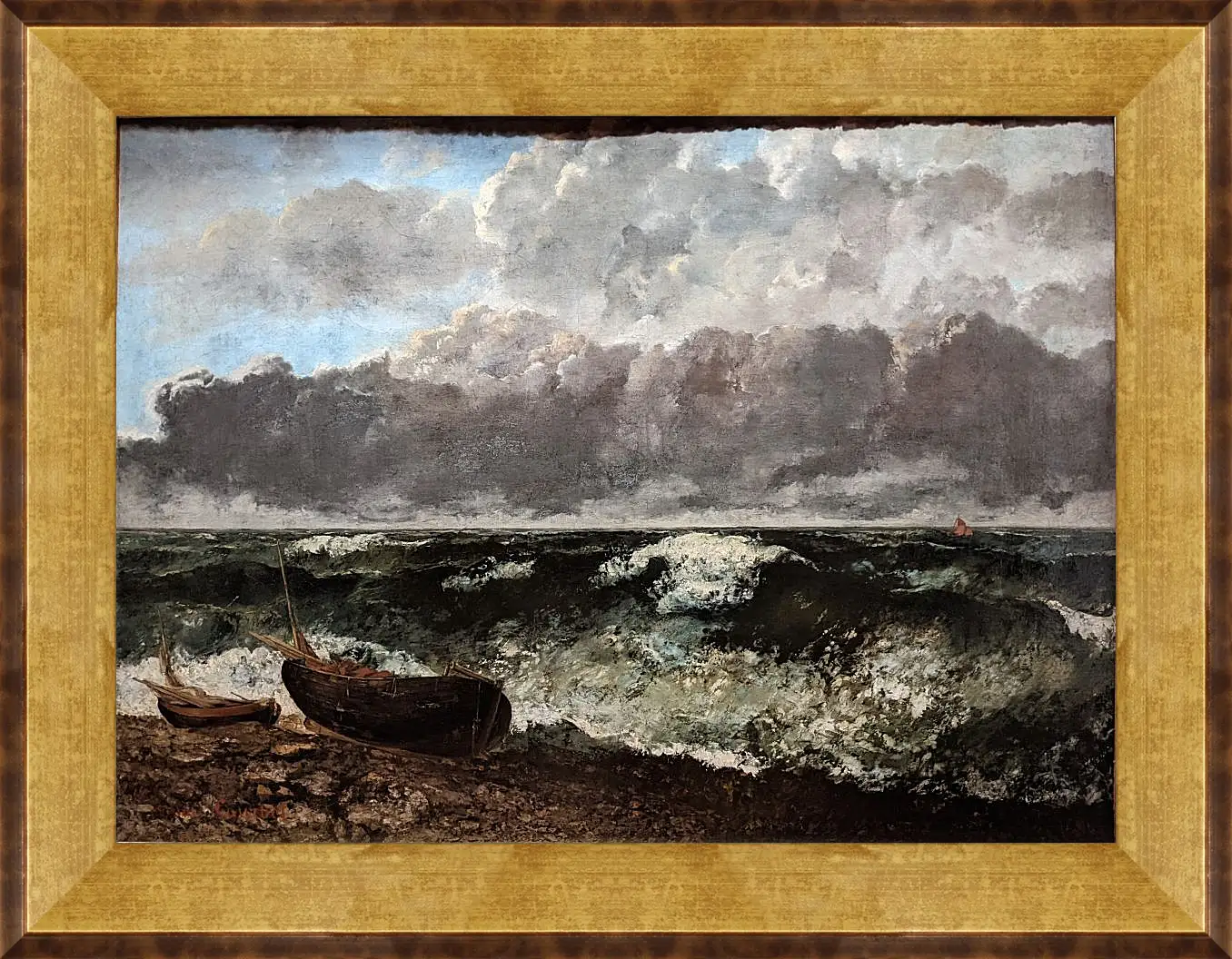 Картина в раме - Stormy sea. Жан Дезире Гюстав Курбе