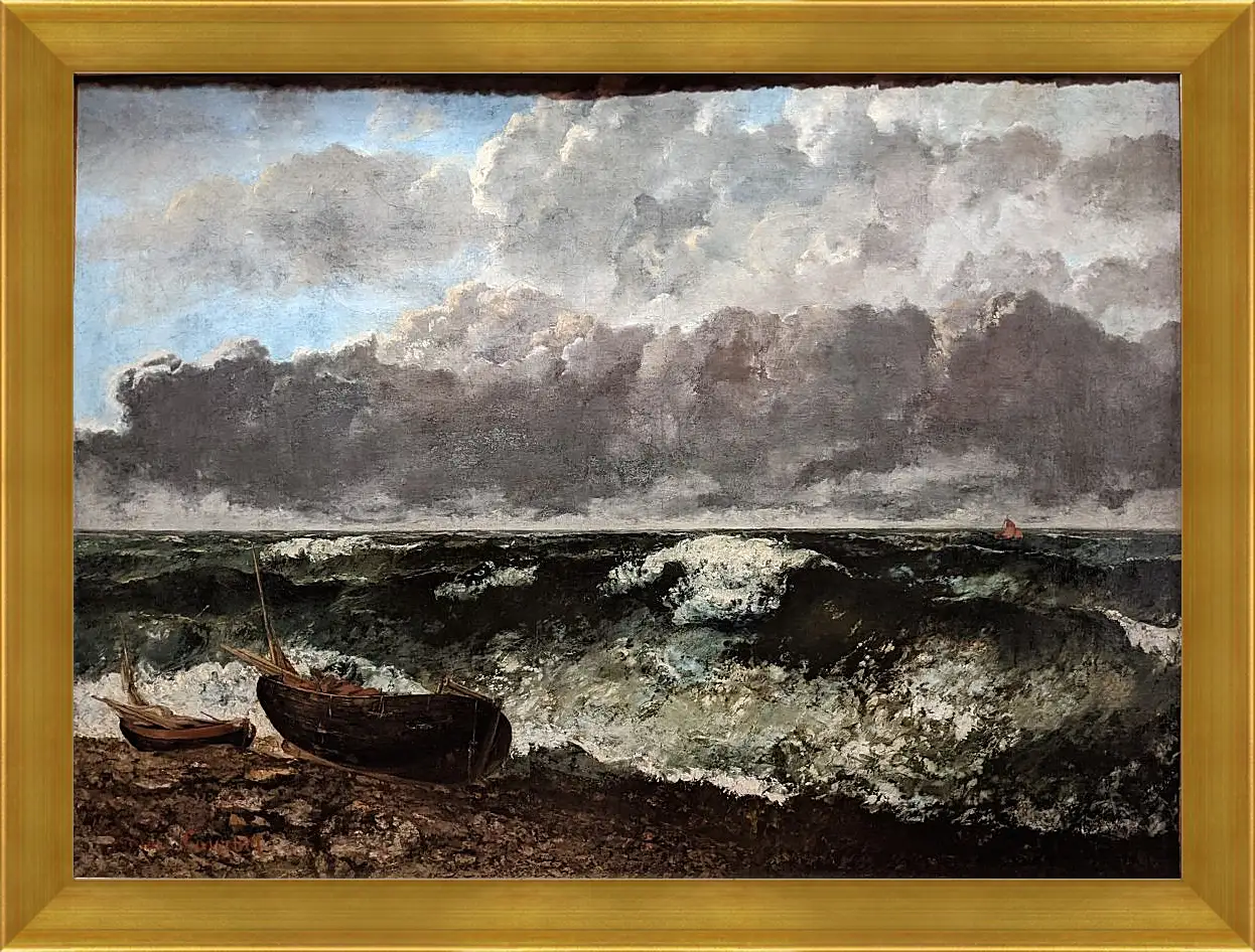 Картина в раме - Stormy sea. Жан Дезире Гюстав Курбе