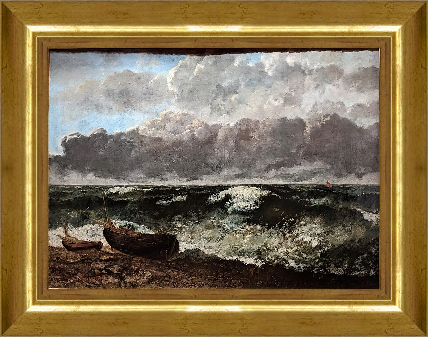 Картина в раме - Stormy sea. Жан Дезире Гюстав Курбе