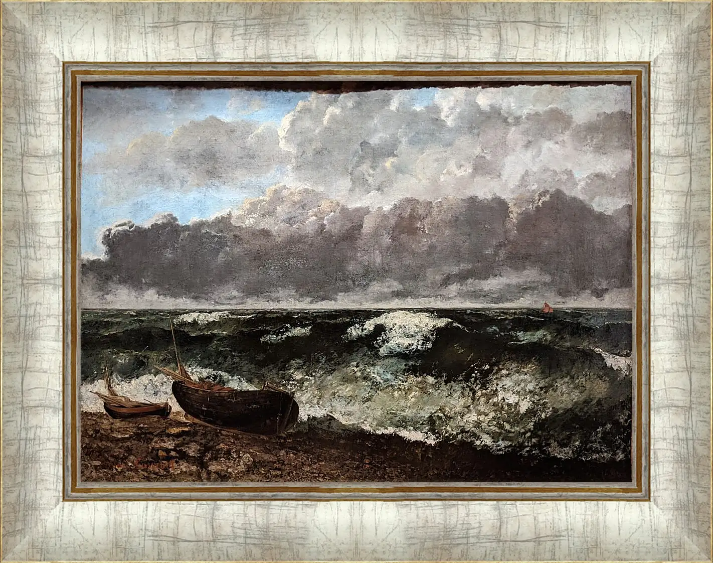 Картина в раме - Stormy sea. Жан Дезире Гюстав Курбе