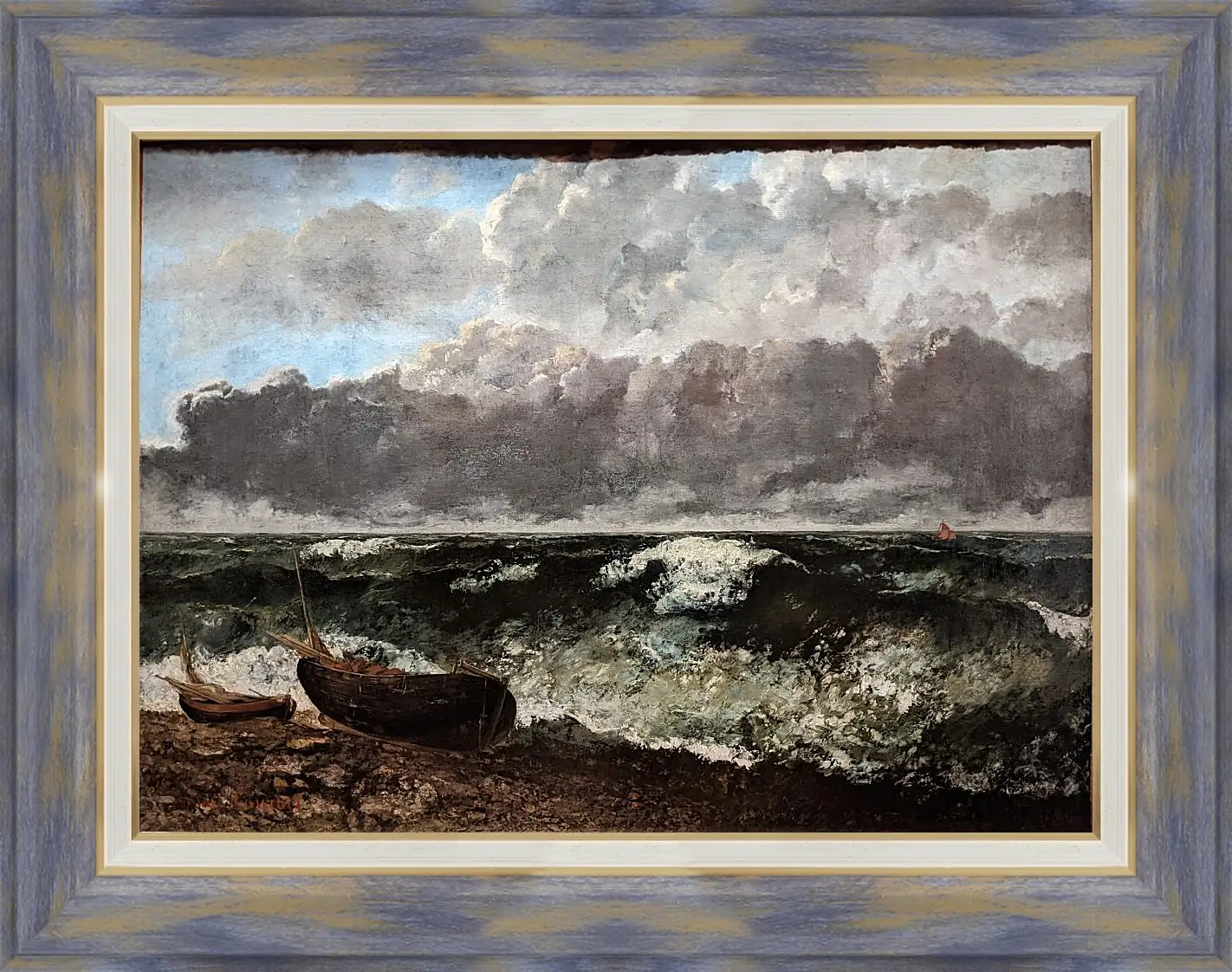 Картина в раме - Stormy sea. Жан Дезире Гюстав Курбе