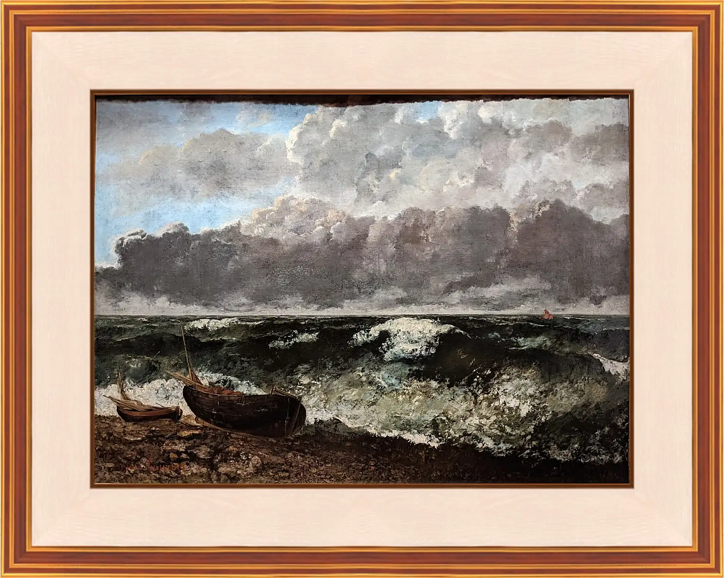 Картина в раме - Stormy sea. Жан Дезире Гюстав Курбе