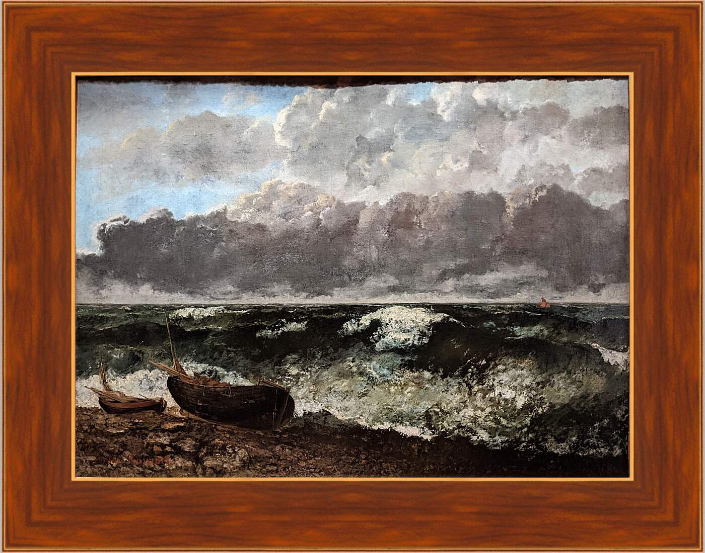 Картина в раме - Stormy sea. Жан Дезире Гюстав Курбе