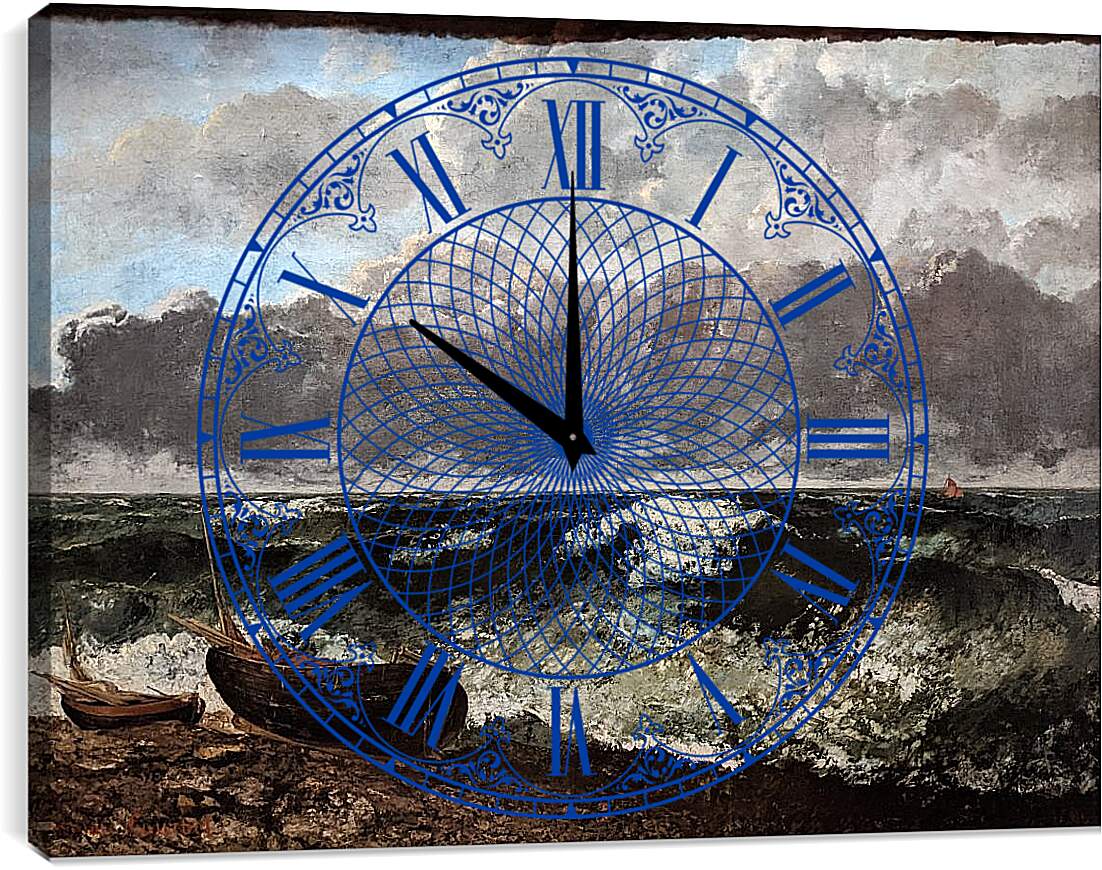 Часы картина - Stormy sea. Жан Дезире Гюстав Курбе