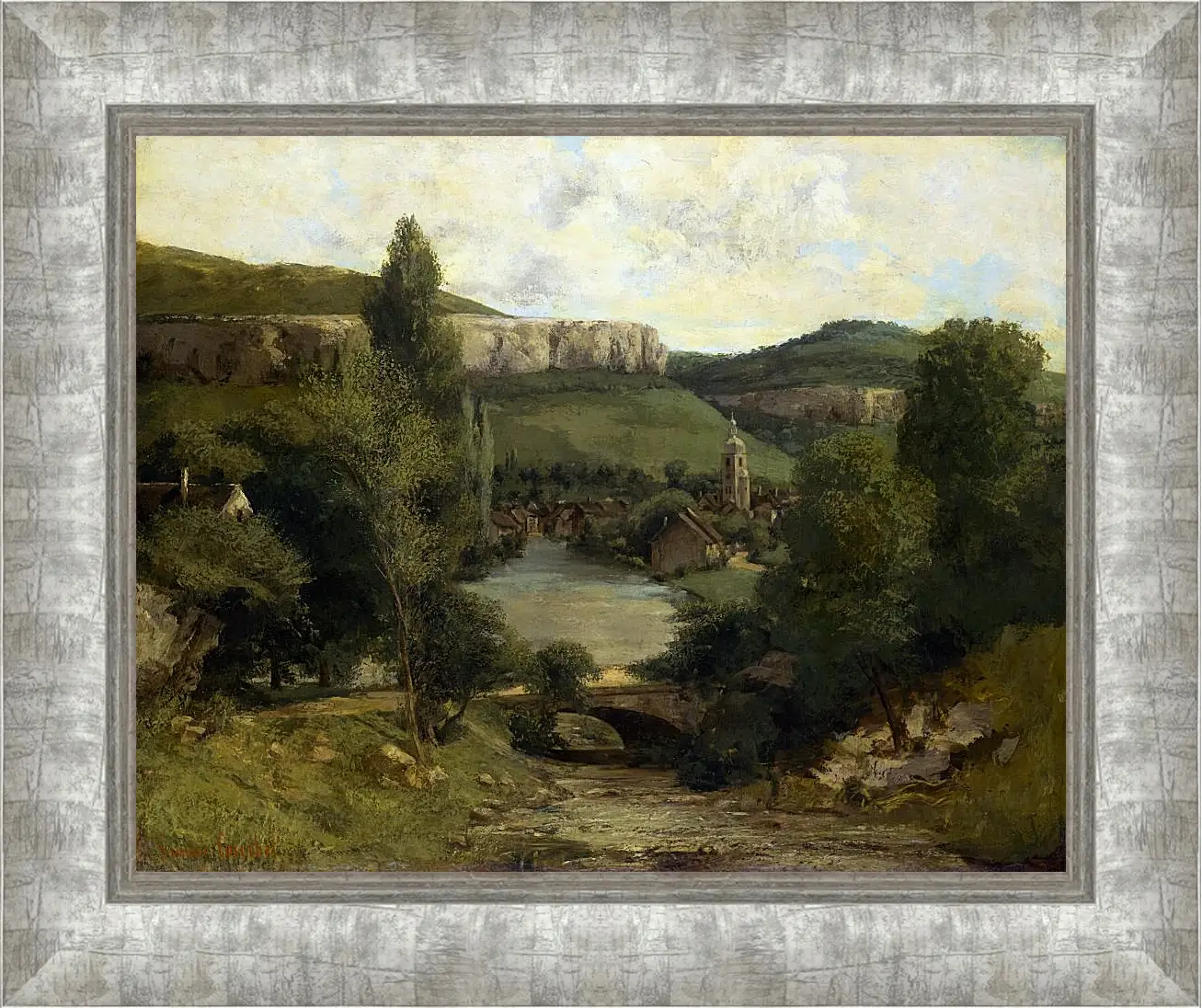 Картина в раме - View of Ornans. Жан Дезире Гюстав Курбе