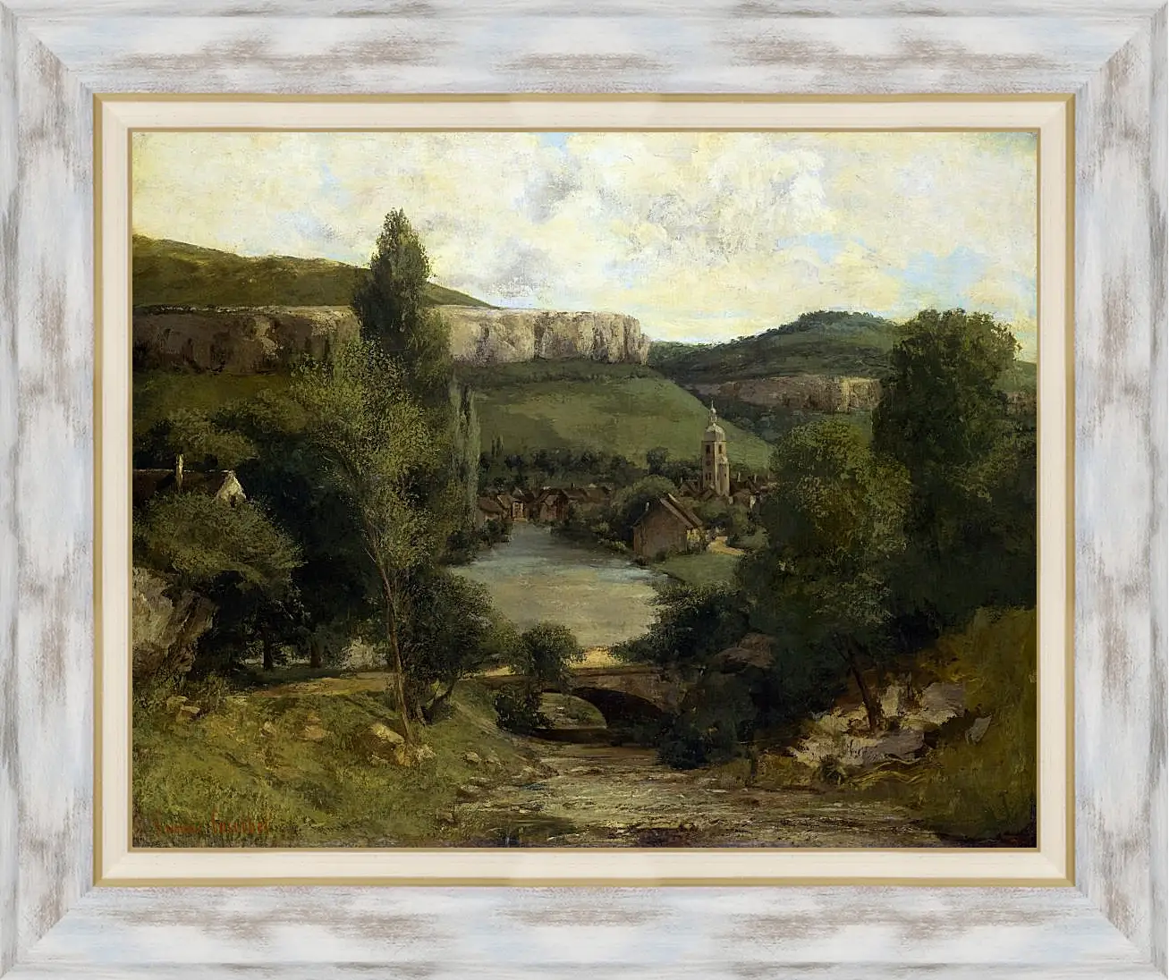 Картина в раме - View of Ornans. Жан Дезире Гюстав Курбе