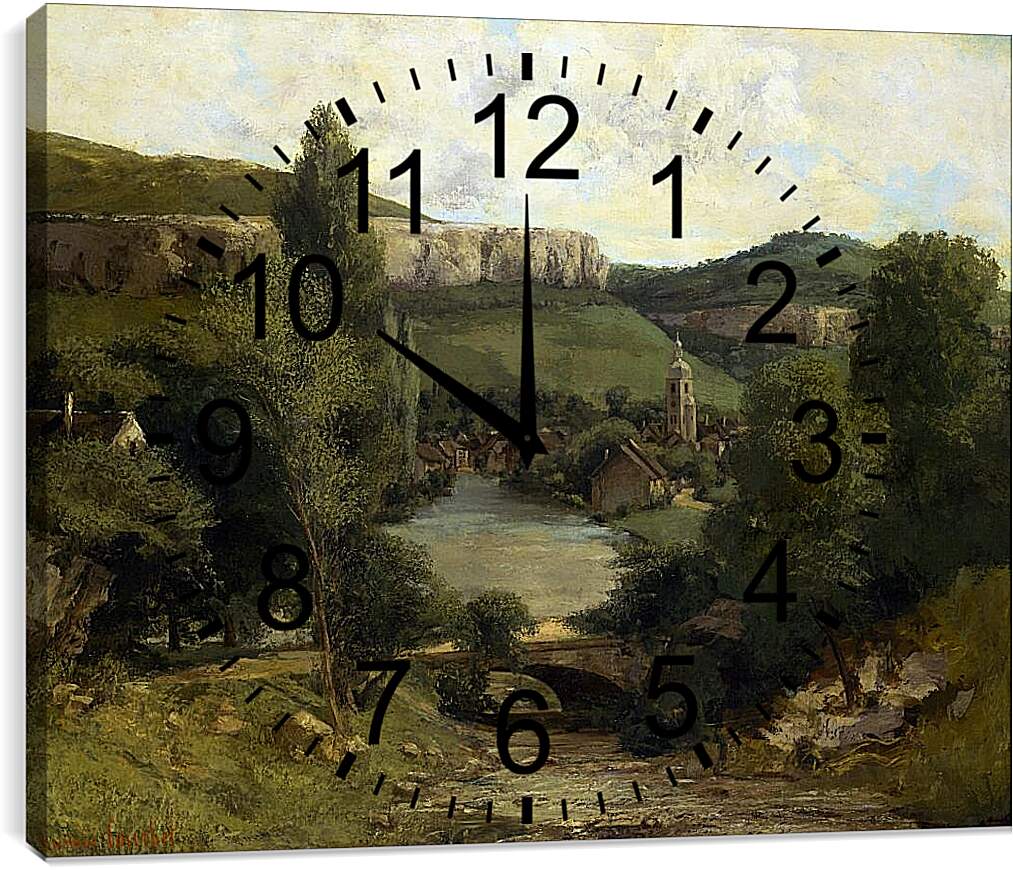 Часы картина - View of Ornans. Жан Дезире Гюстав Курбе