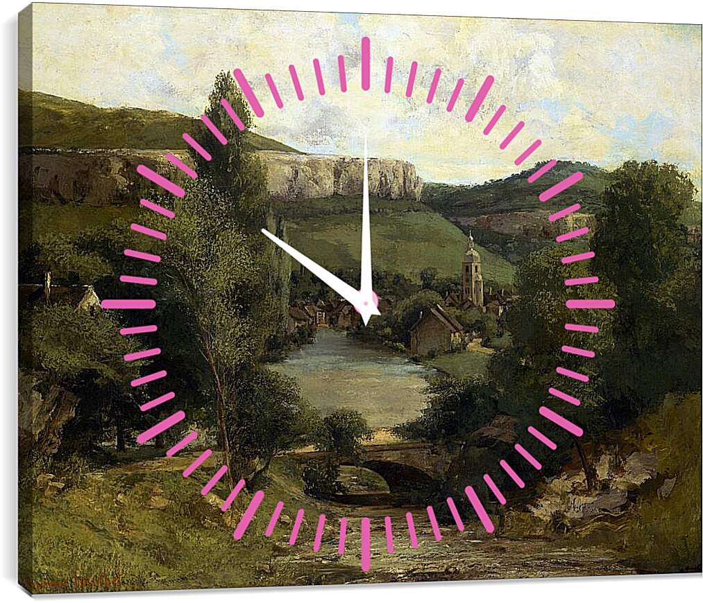 Часы картина - View of Ornans. Жан Дезире Гюстав Курбе