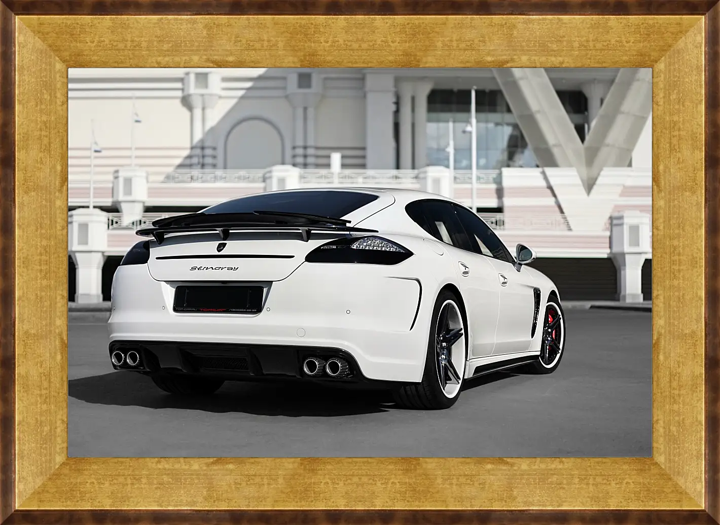 Картина в раме - Porsche Panamera белый