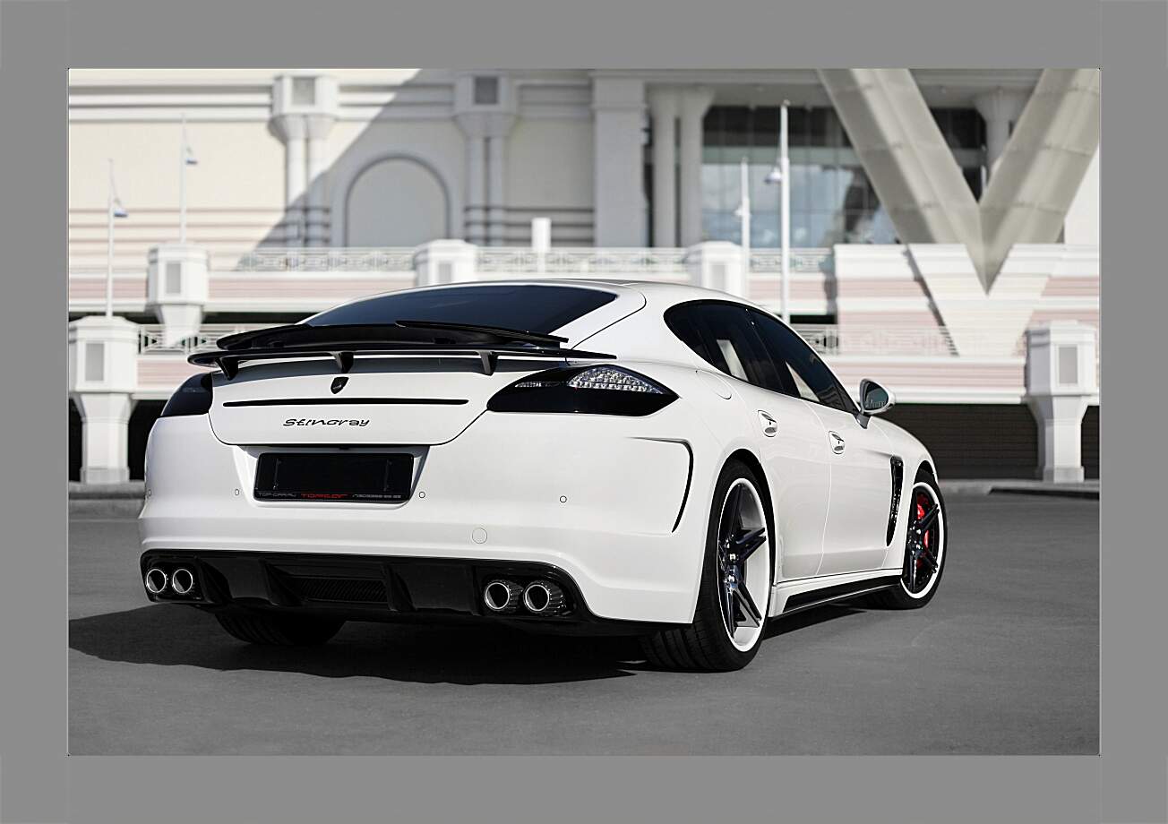 Картина в раме - Porsche Panamera белый