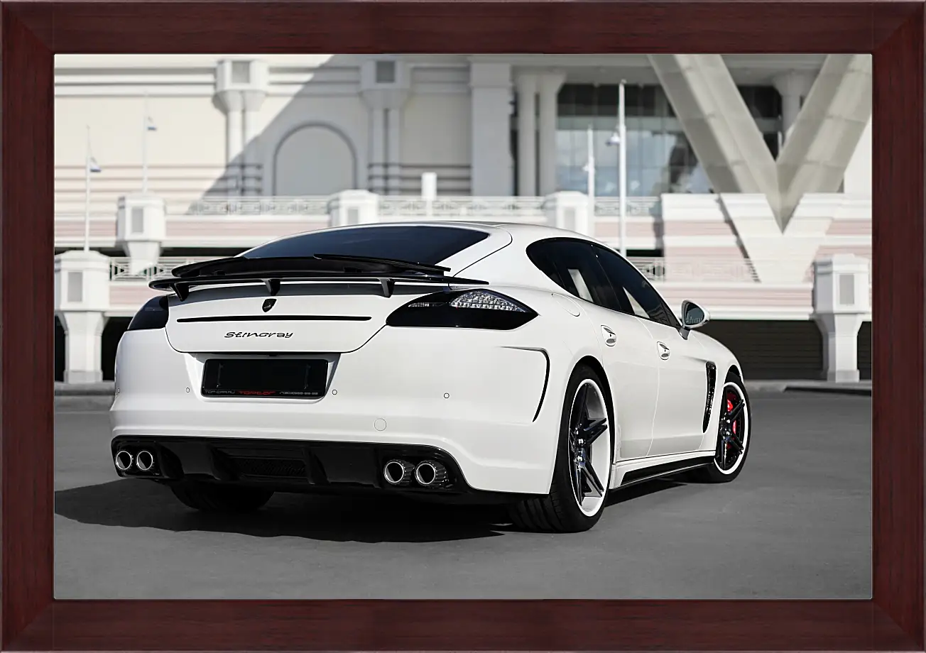 Картина в раме - Porsche Panamera белый