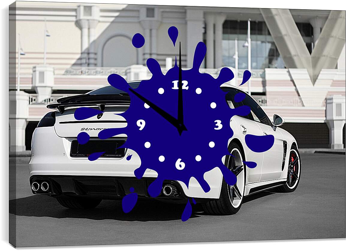 Часы картина - Porsche Panamera белый