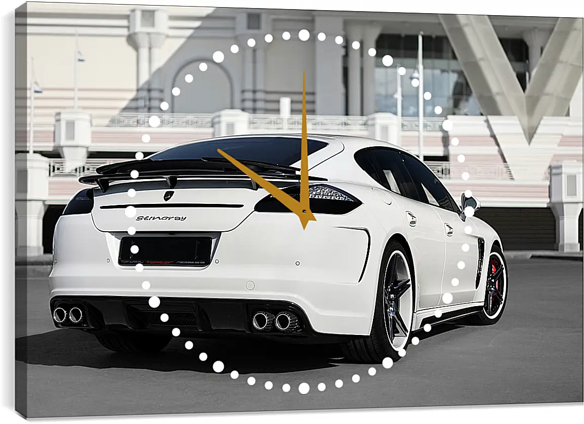 Часы картина - Porsche Panamera белый