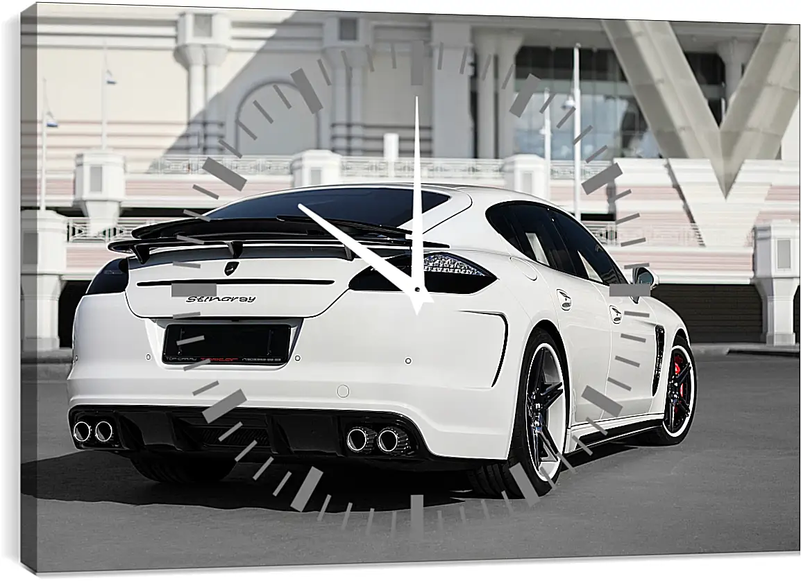 Часы картина - Porsche Panamera белый