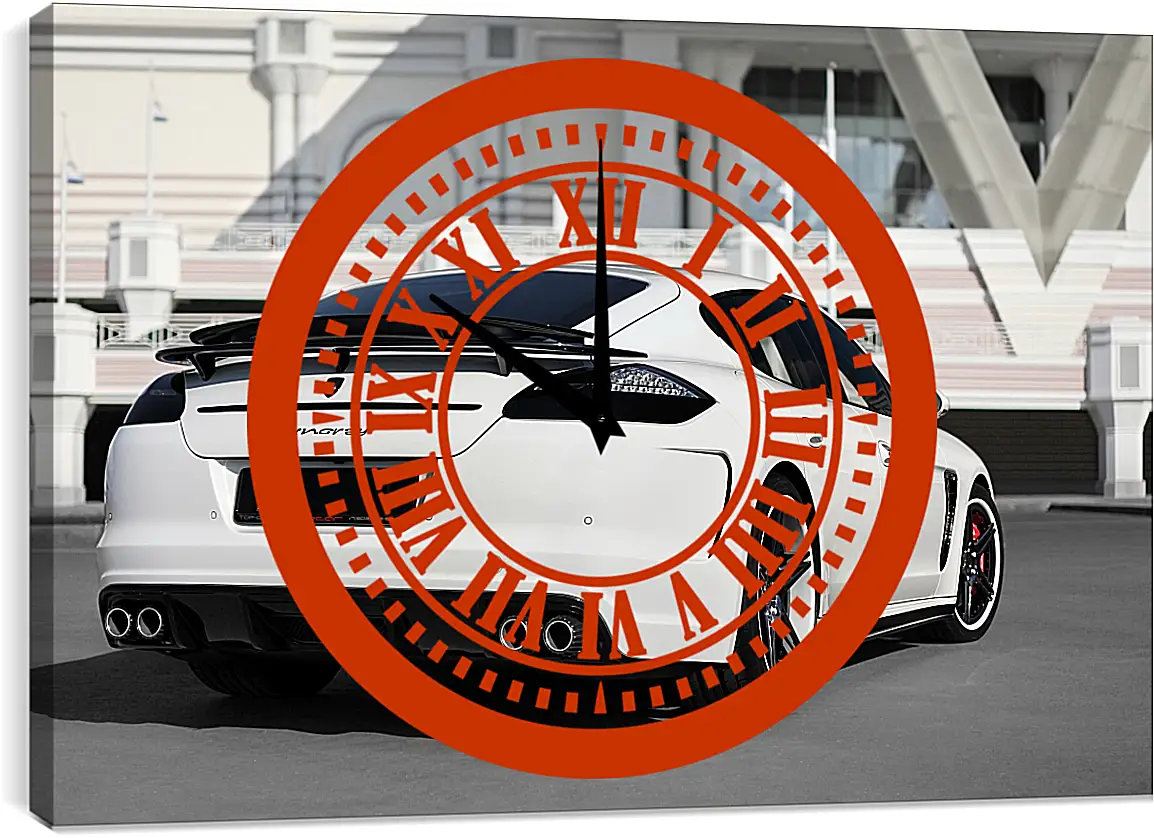 Часы картина - Porsche Panamera белый