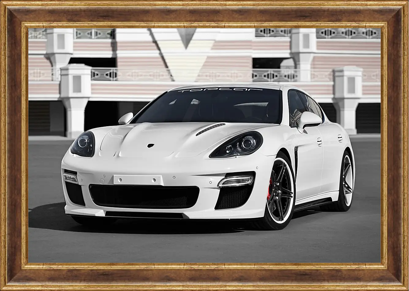 Картина в раме - Porsche Panamera белый