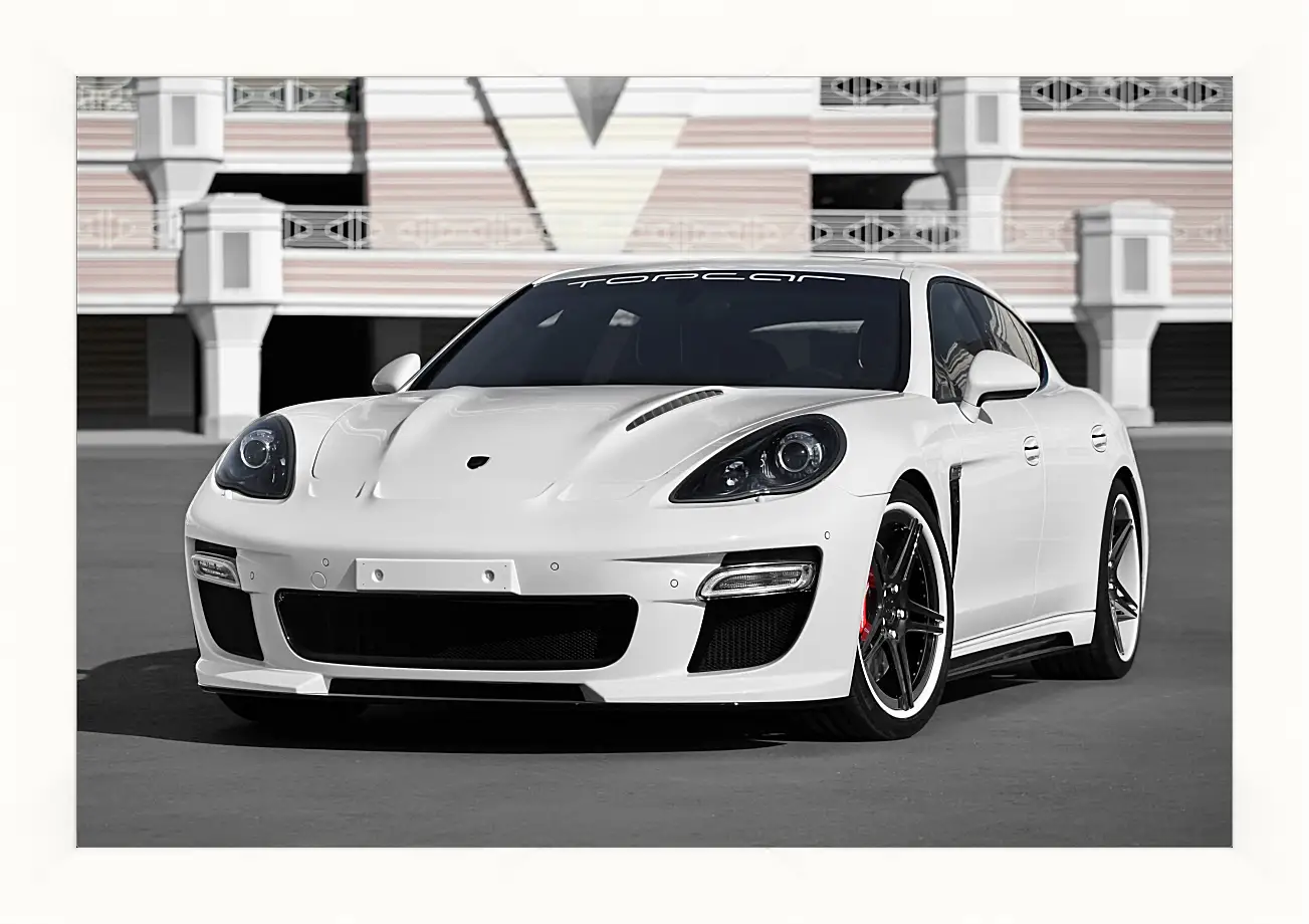 Картина в раме - Porsche Panamera белый