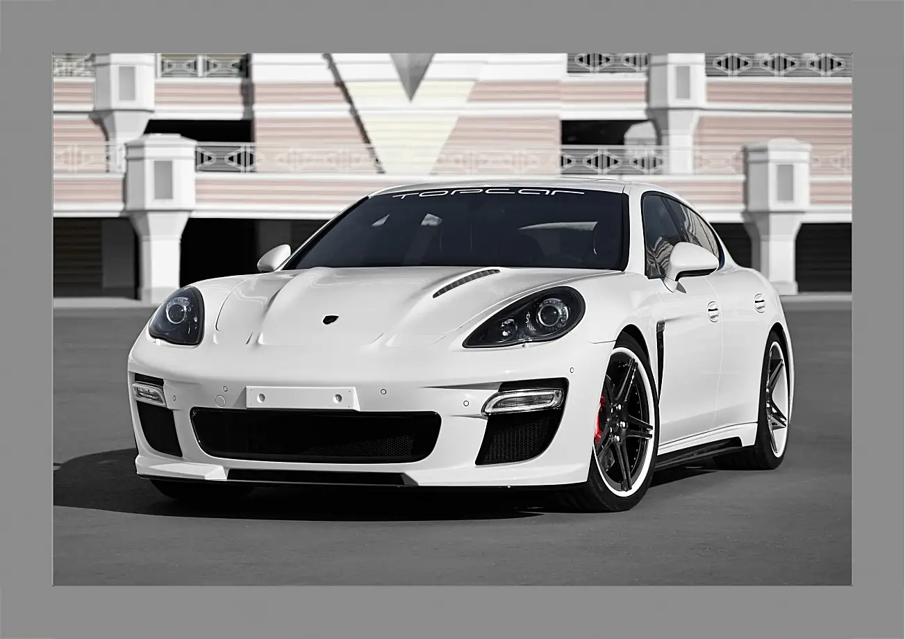 Картина в раме - Porsche Panamera белый