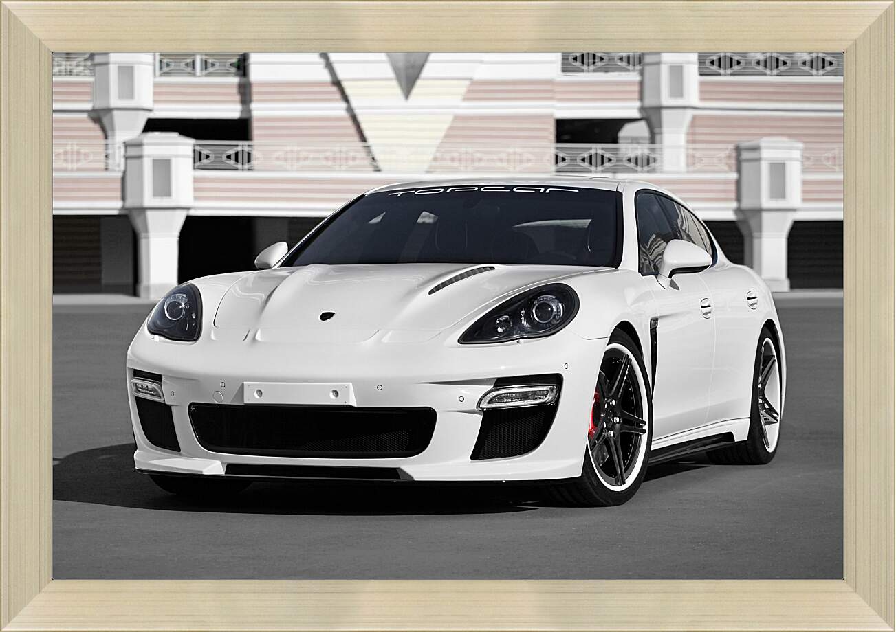 Картина в раме - Porsche Panamera белый