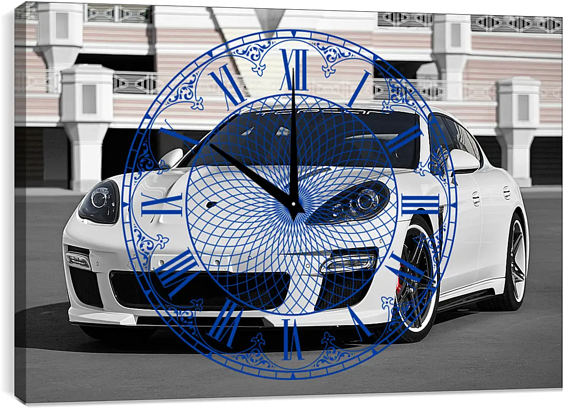 Часы картина - Porsche Panamera белый