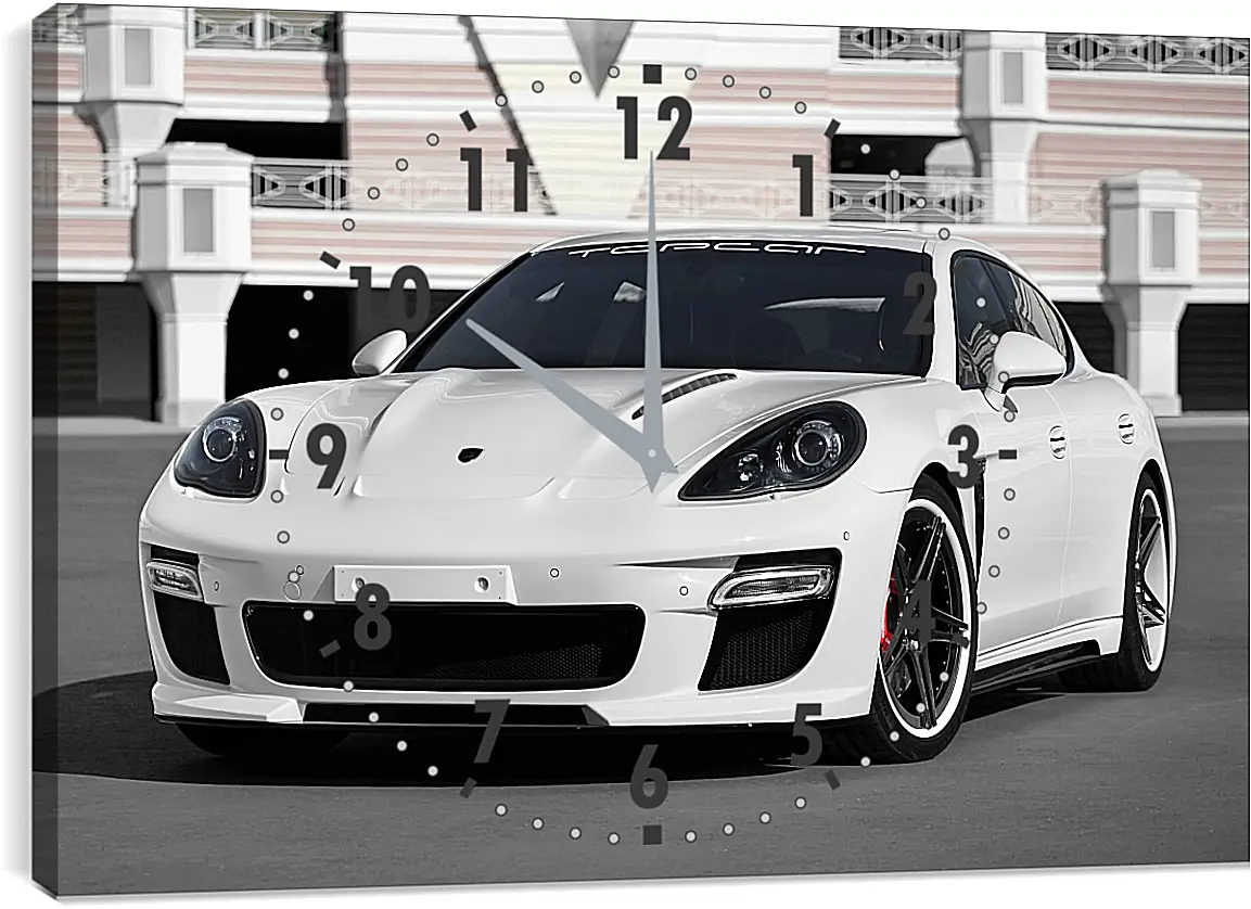Часы картина - Porsche Panamera белый