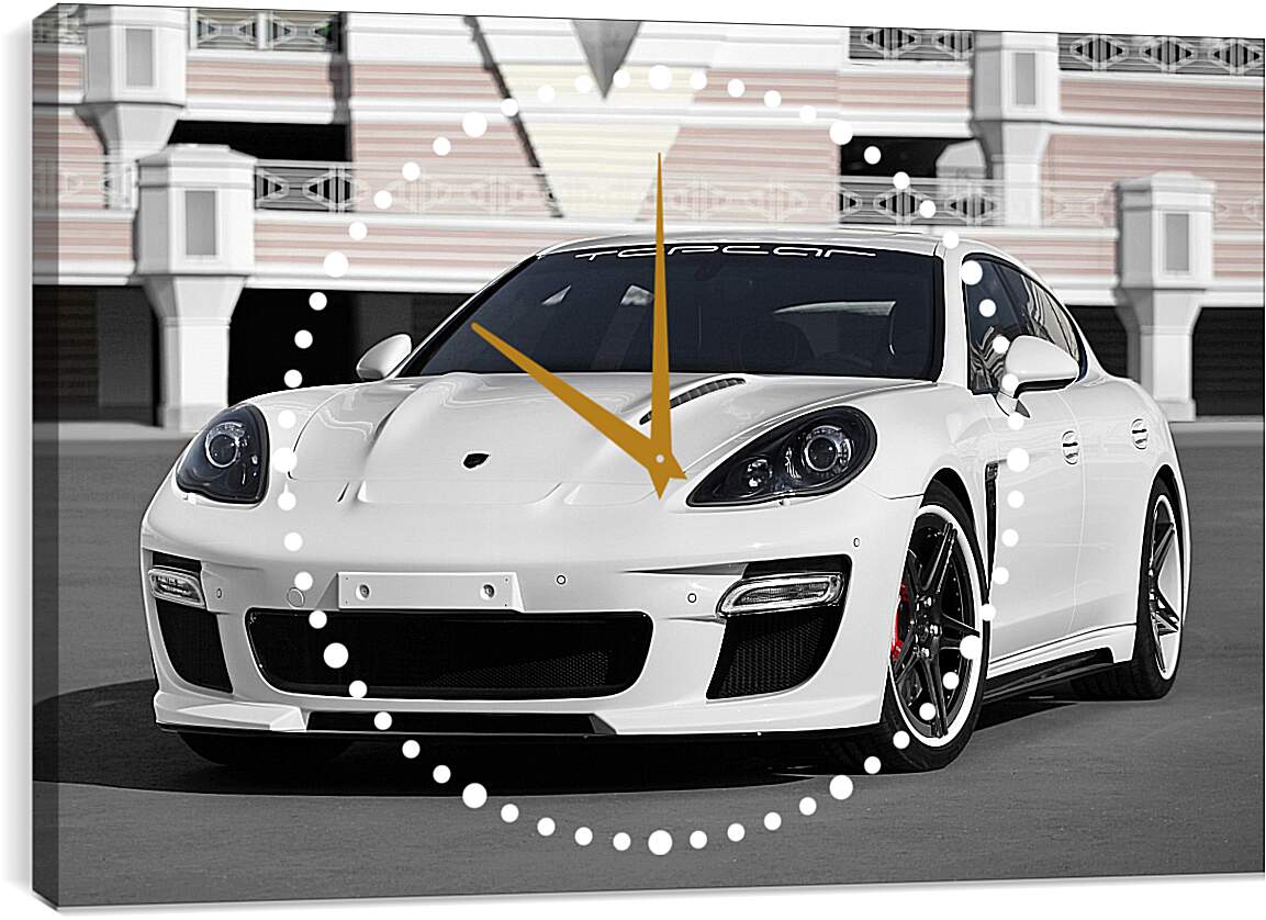 Часы картина - Porsche Panamera белый