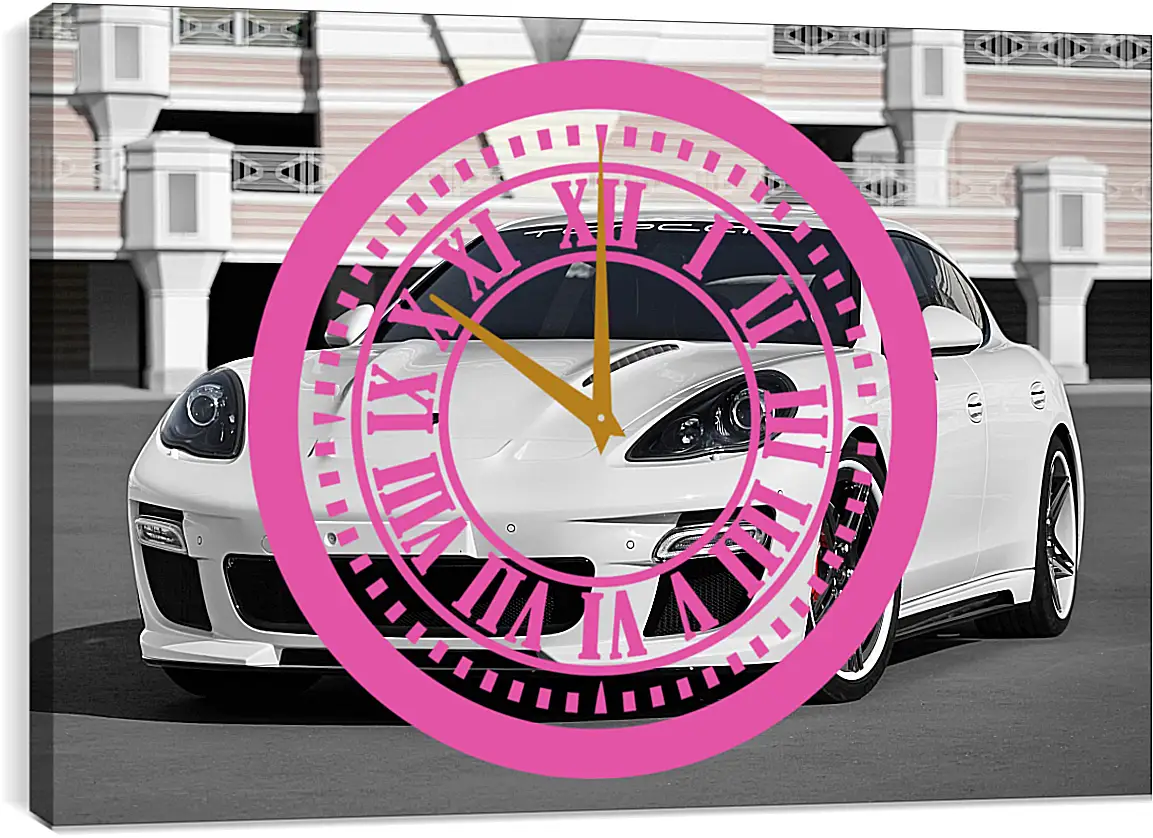 Часы картина - Porsche Panamera белый