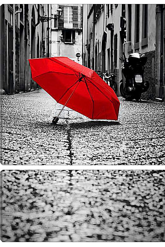 Модульная картина - Красный зонт