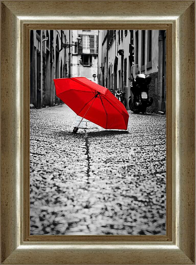Картина в раме - Красный зонт
