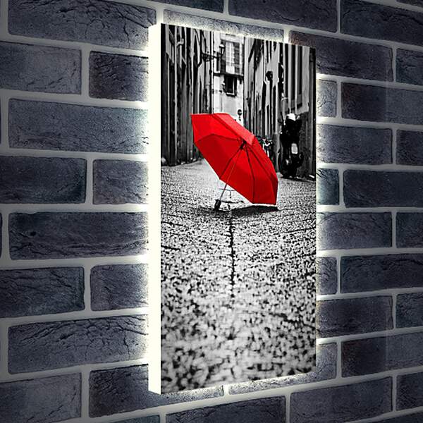 Лайтбокс световая панель - Красный зонт