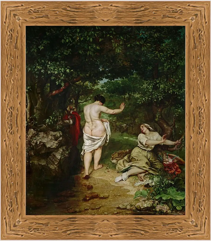 Картина в раме - Купальщицы. Жан Дезире Гюстав Курбе