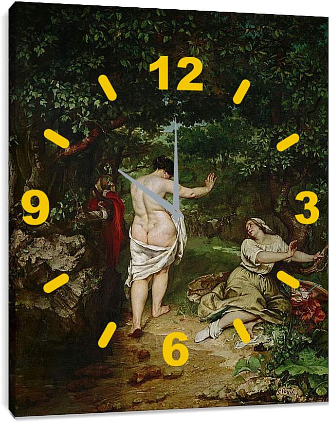 Часы картина - Купальщицы. Жан Дезире Гюстав Курбе