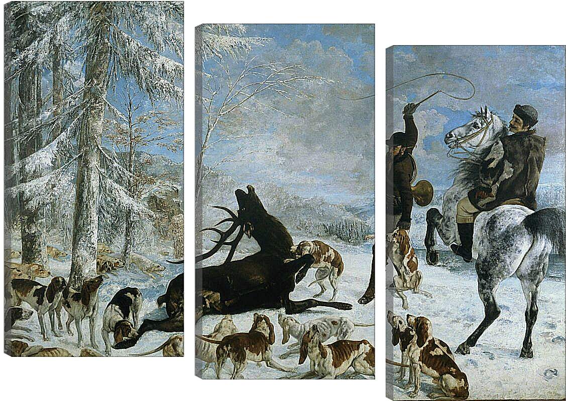 Модульная картина - Охота на оленя. Жан Дезире Гюстав Курбе