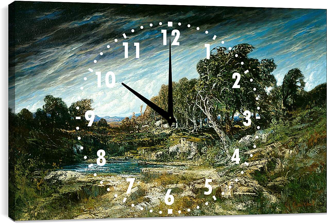 Часы картина - Порыв ветра. Жан Дезире Гюстав Курбе