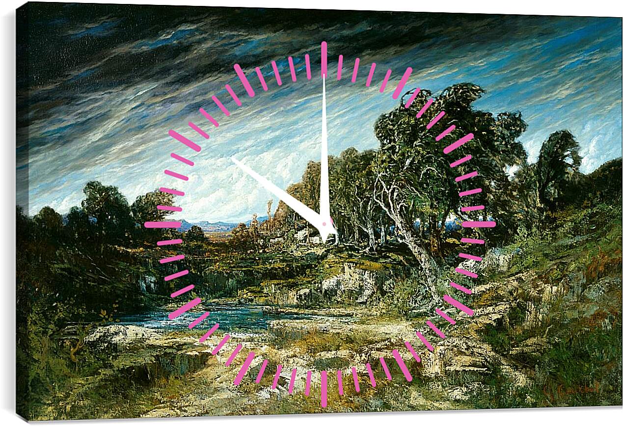 Часы картина - Порыв ветра. Жан Дезире Гюстав Курбе