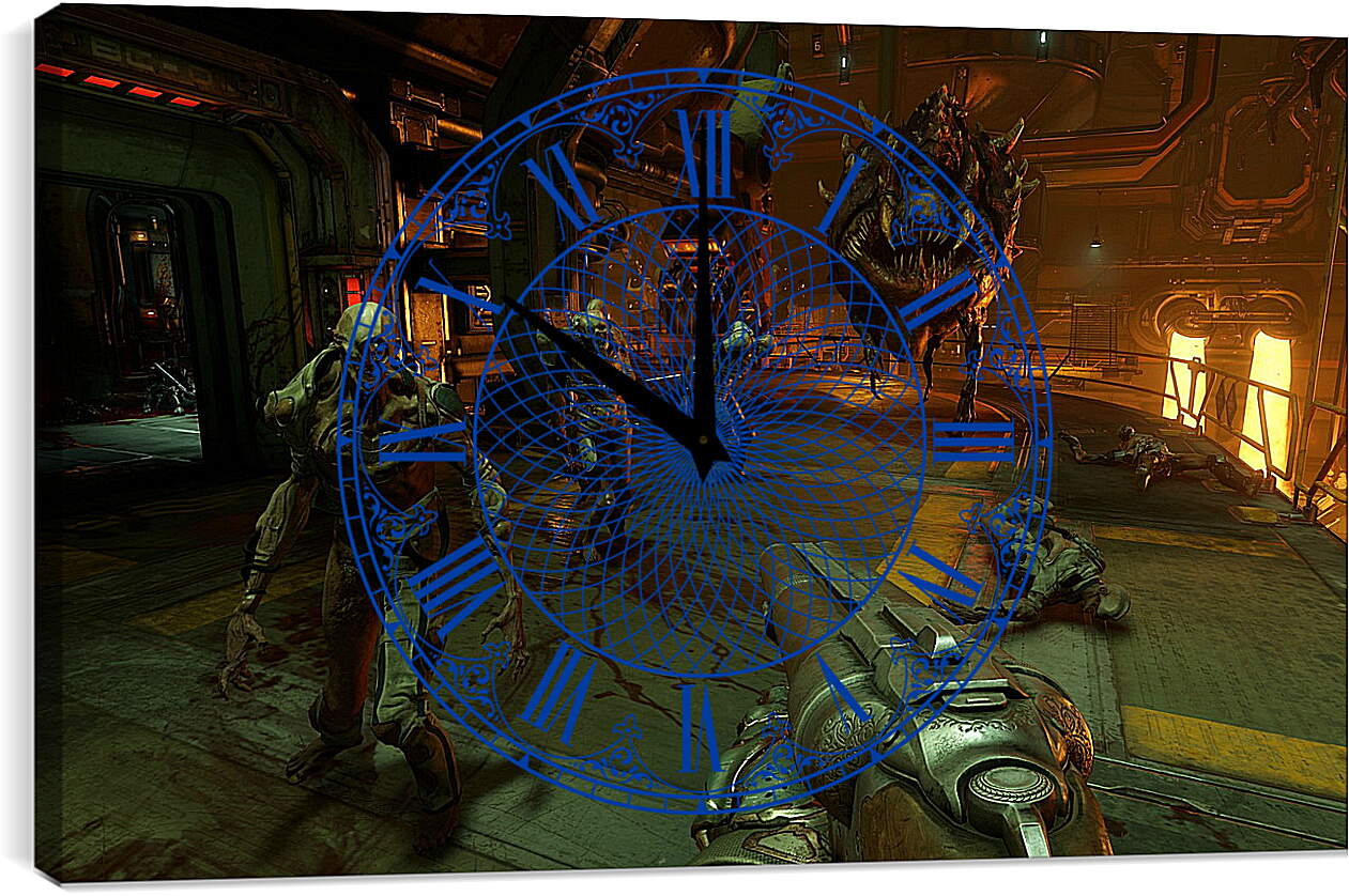 Часы картина - Doom 4
