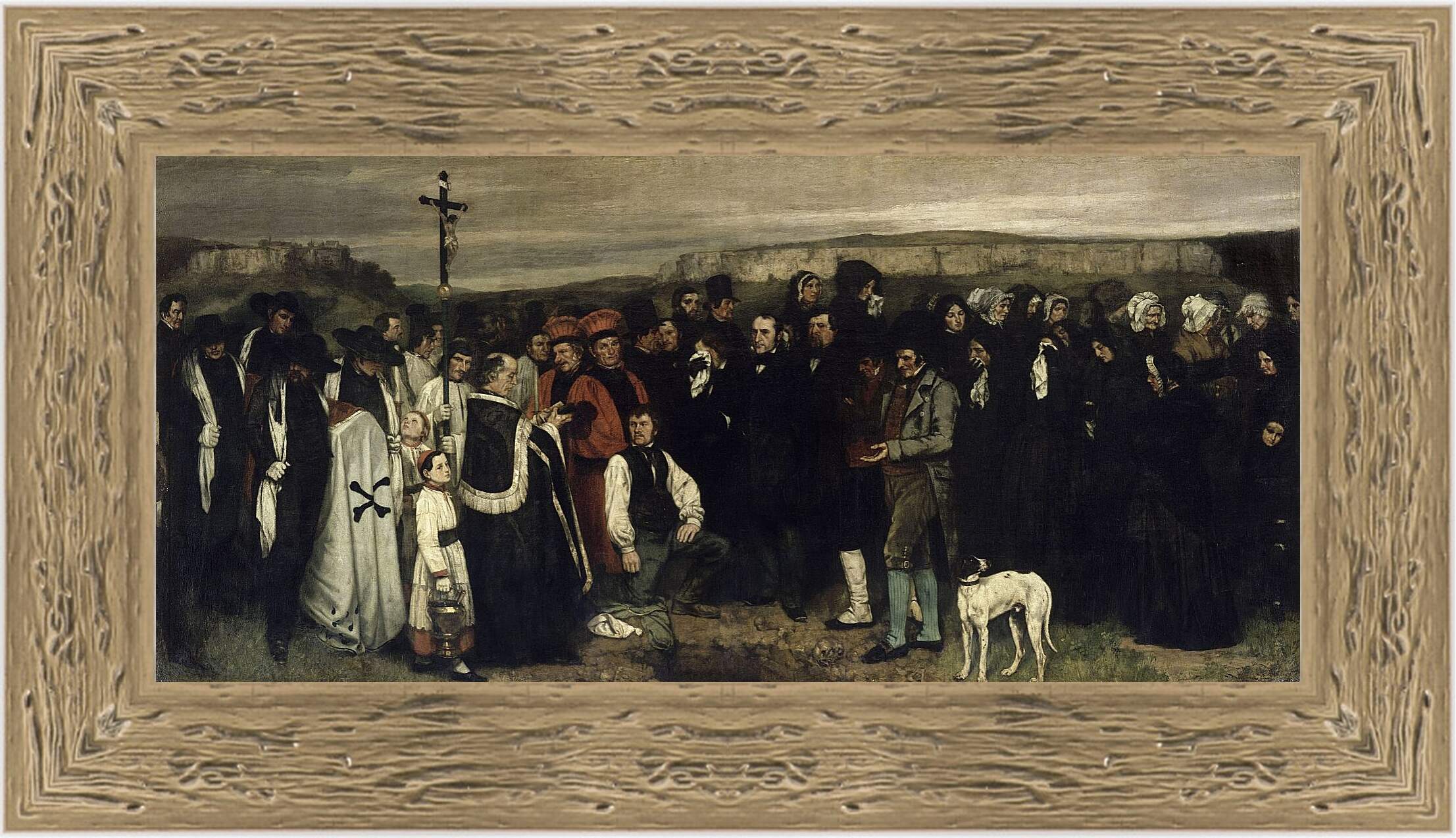 Картина в раме - Похороны в Орнане. Жан Дезире Гюстав Курбе
