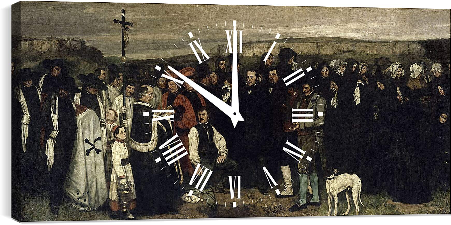 Часы картина - Похороны в Орнане. Жан Дезире Гюстав Курбе