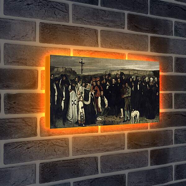 Лайтбокс световая панель - Похороны в Орнане. Жан Дезире Гюстав Курбе