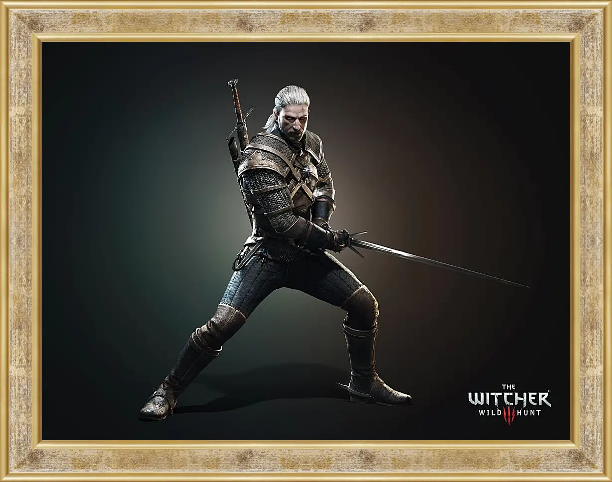 Картина в раме - The Witcher 3 (Ведьмак), Геральт в боевой стойке