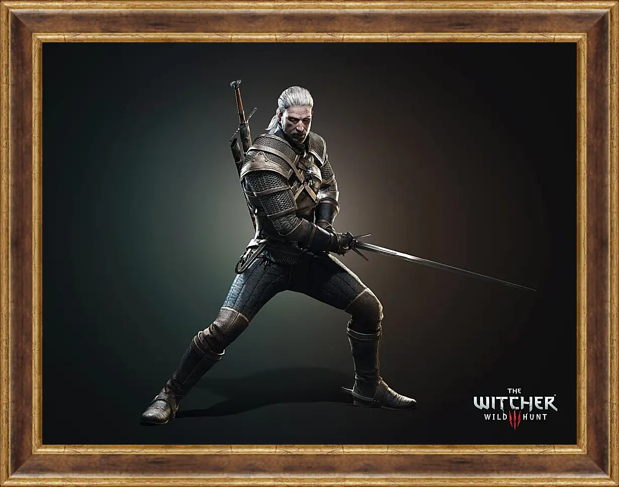 Картина в раме - The Witcher 3 (Ведьмак), Геральт в боевой стойке