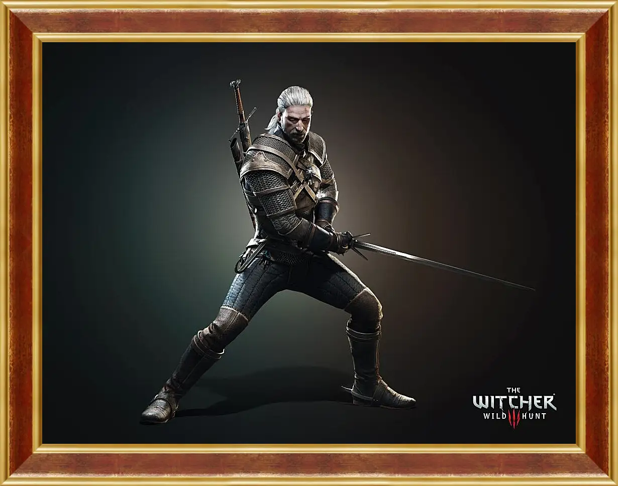 Картина в раме - The Witcher 3 (Ведьмак), Геральт в боевой стойке