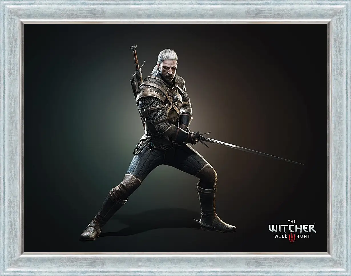 Картина в раме - The Witcher 3 (Ведьмак), Геральт в боевой стойке