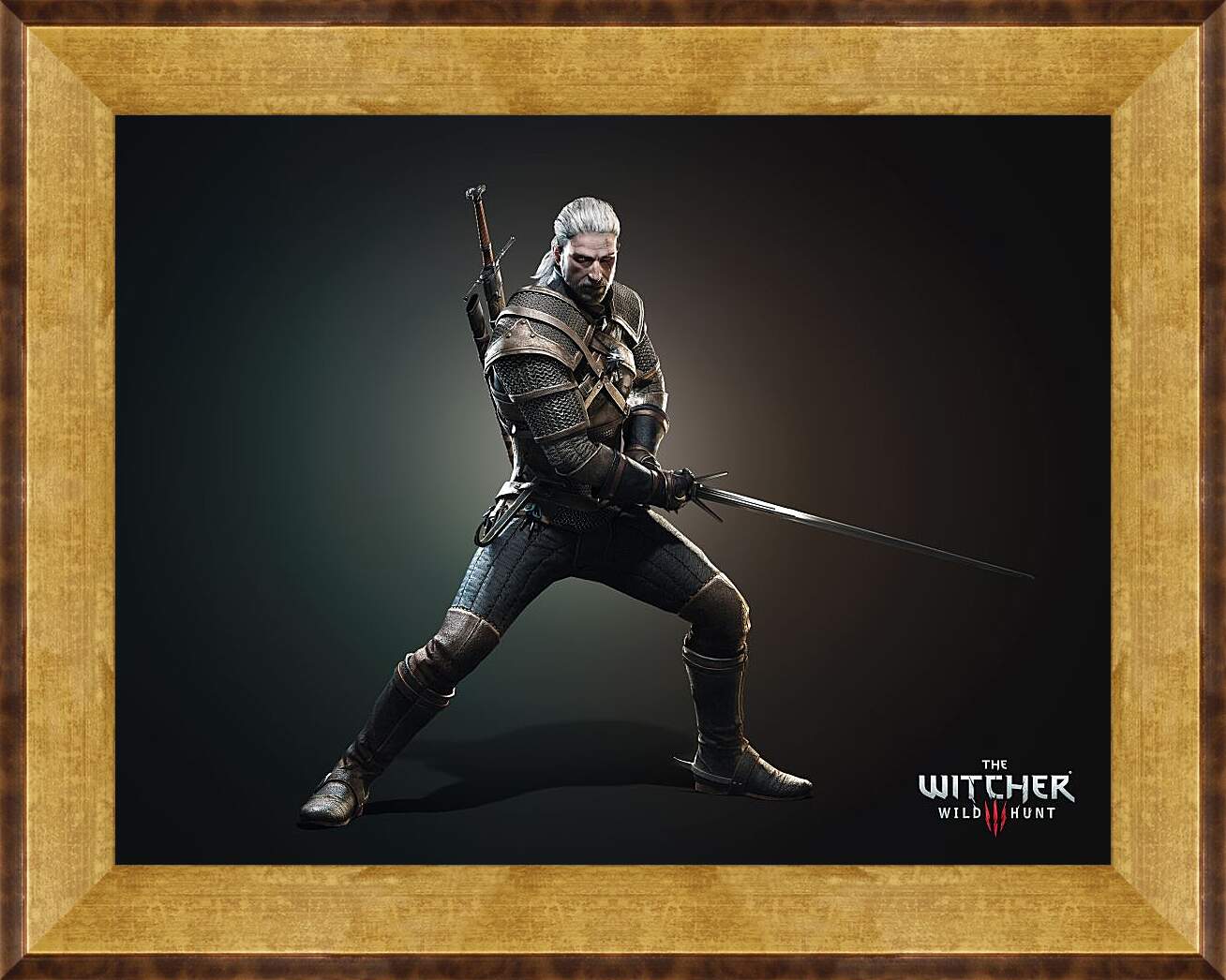 Картина в раме - The Witcher 3 (Ведьмак), Геральт в боевой стойке
