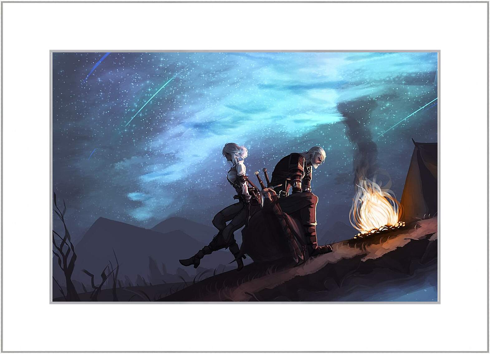 Картина в раме - The Witcher (Ведьмак), Цири и Геральт на привале