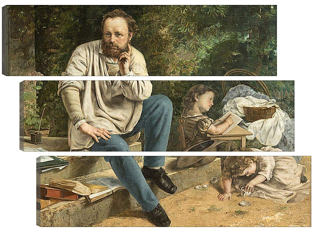Модульная картина - Прудон и его дети. Жан Дезире Гюстав Курбе