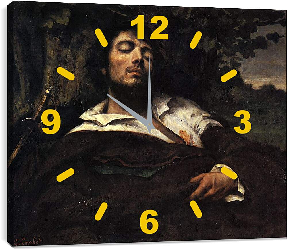Часы картина - Раненый человек. Жан Дезире Гюстав Курбе